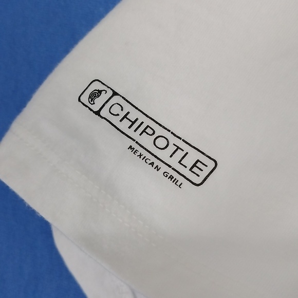 Chipotle Classic White 100% Cotton Short Sleeve Tee LIKE NEW Size L - Picture 3 of 4